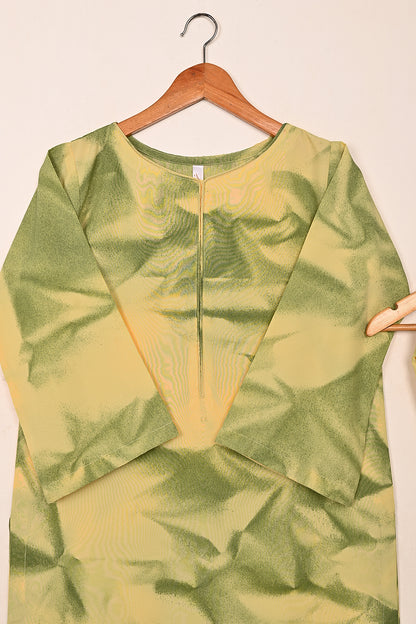 STP-206P-Yellow - 2Women 2Pc Ready to Wear Spray Contoured Malai Fabric Co-Ord Set