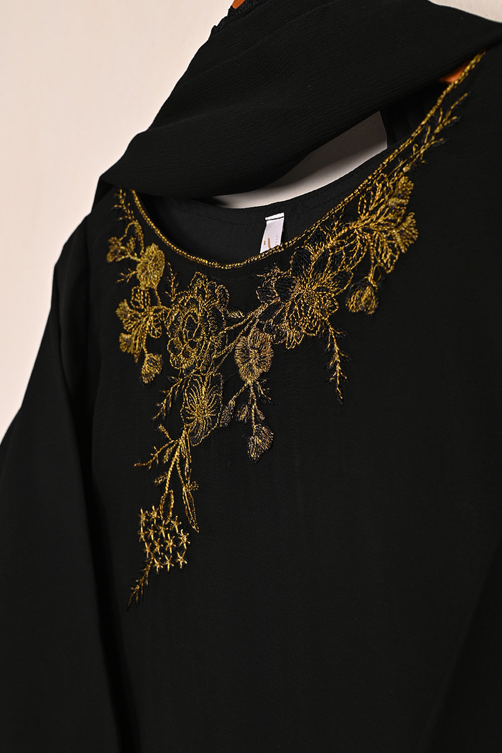 RTW-219-Black -  3Pc Ready to Wear Embroidered Chiffon Dress
