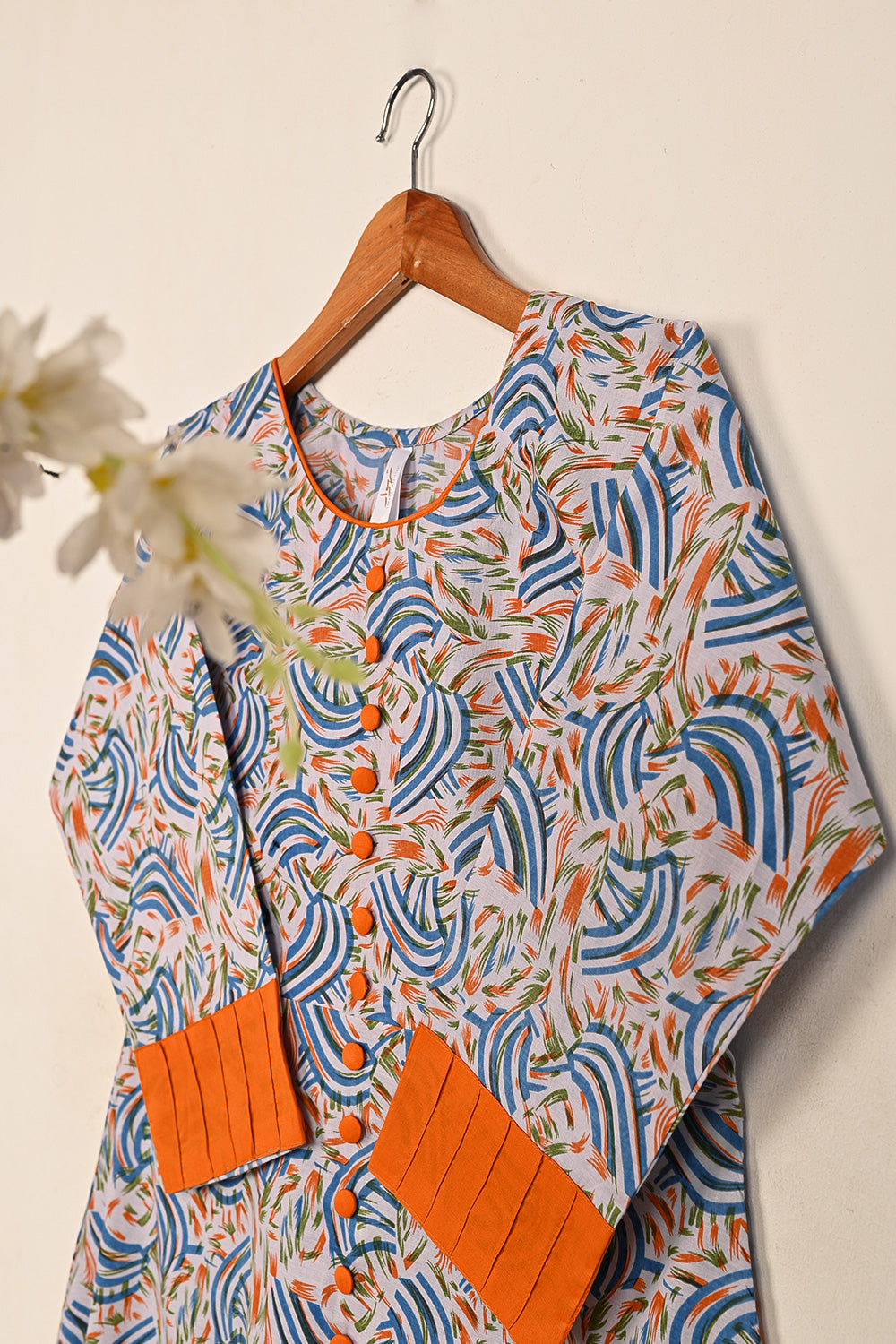 TS-237-Gray - 1 Pc Cotton Printed Ready to Wear Frock
