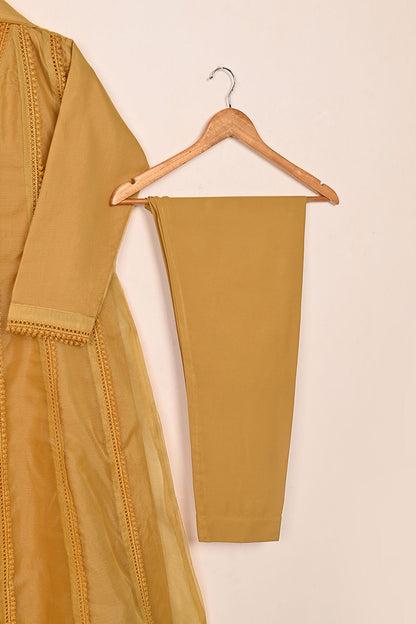 RTW-229-Mustard -  3Pc Ready to Wear Javeria Net Frock