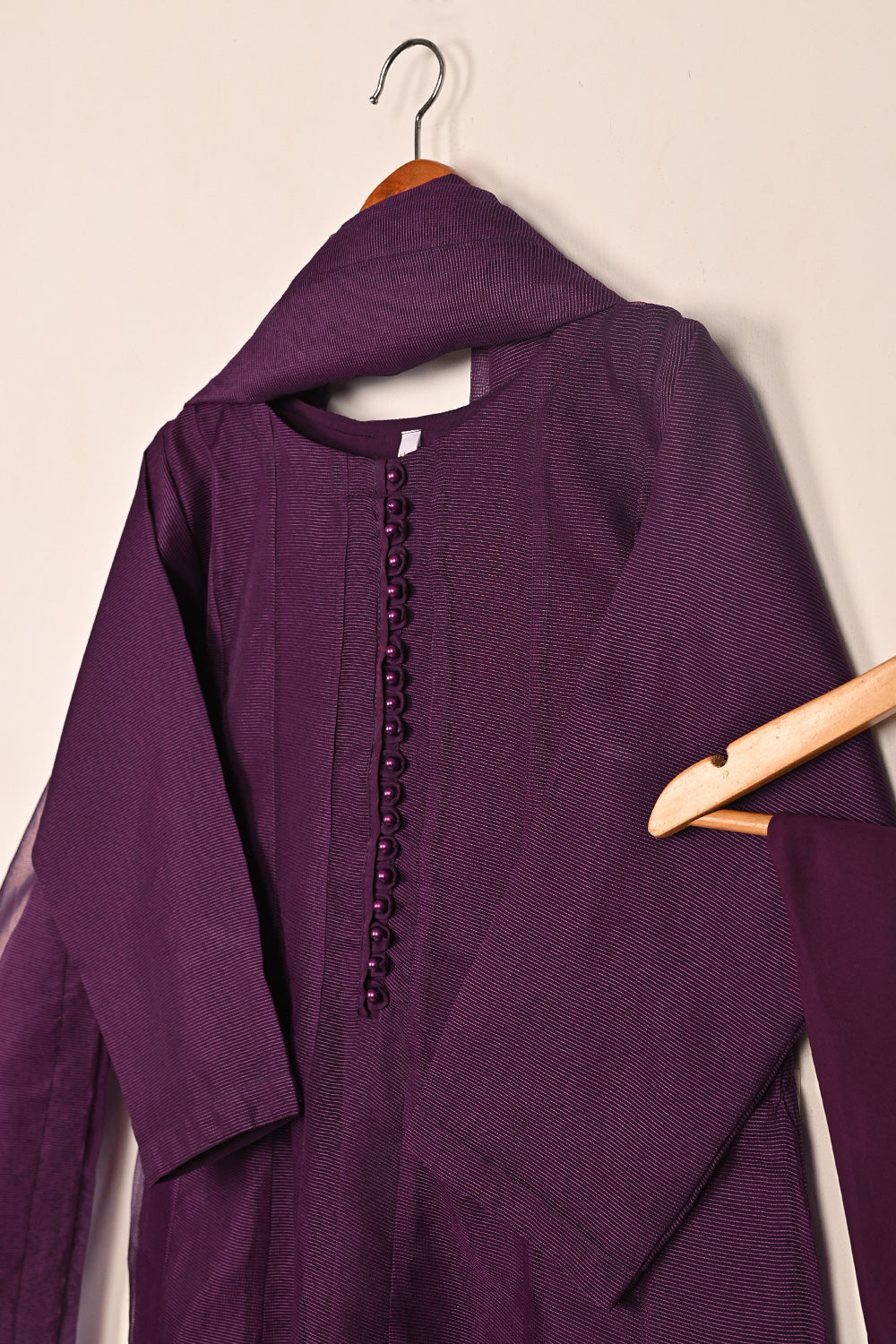 RTW-250-Purple -  3Pc Ready to Wear Javeria Net Frock