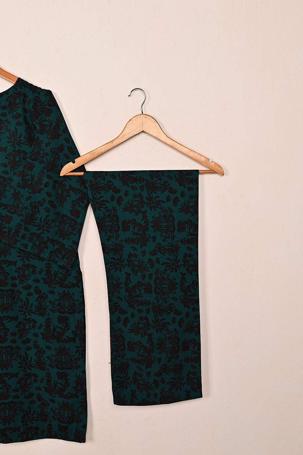 STP-201B-Turquoise - 2Pc Ready to Wear Malai Printed Co-Ord Dress
