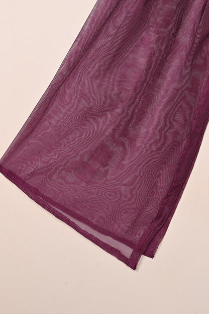 RTW-226-Royal Fuchsia -  3Pc Ready to Wear Khaddi Net Frock