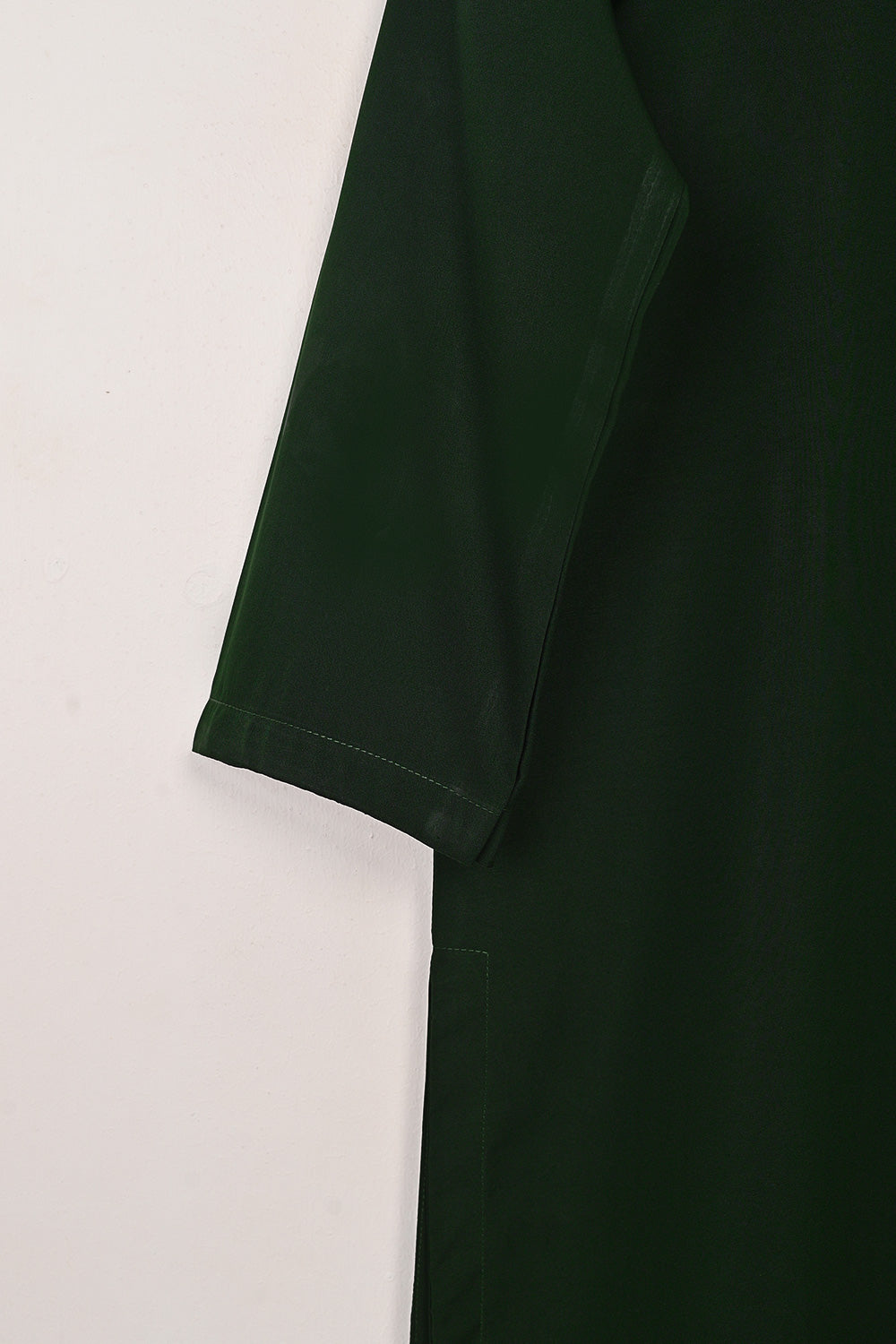 STP-224A-Bottle Green - 2Pc Ready to Wear Malai Solid Dress