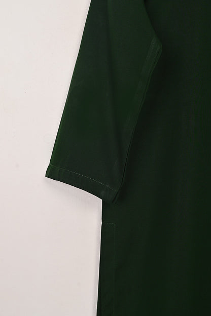 STP-224A-Bottle Green - 2Pc Ready to Wear Malai Solid Dress