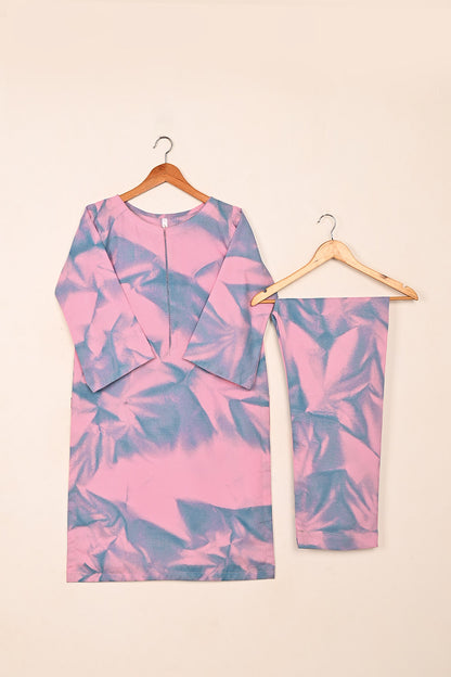 STP-206M-Pink - Women 2Pc Ready to Wear Spray Contoured Malai Fabric Co-Ord Set