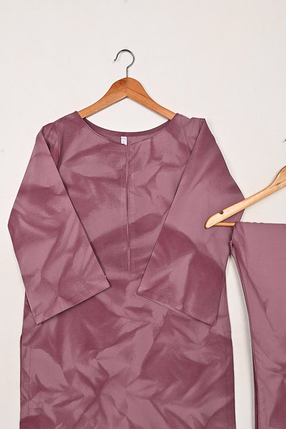 STP-206T-Rose Tea - Women 2Pc Ready to Wear Spray Contoured Malai Fabric Co-Ord Set