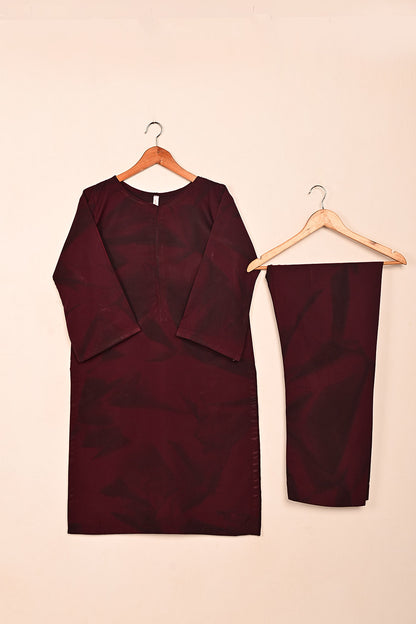 STP-206A-Maroon - Women 2Pc Ready to Wear Spray Contoured Malai Fabric Co-Ord Set
