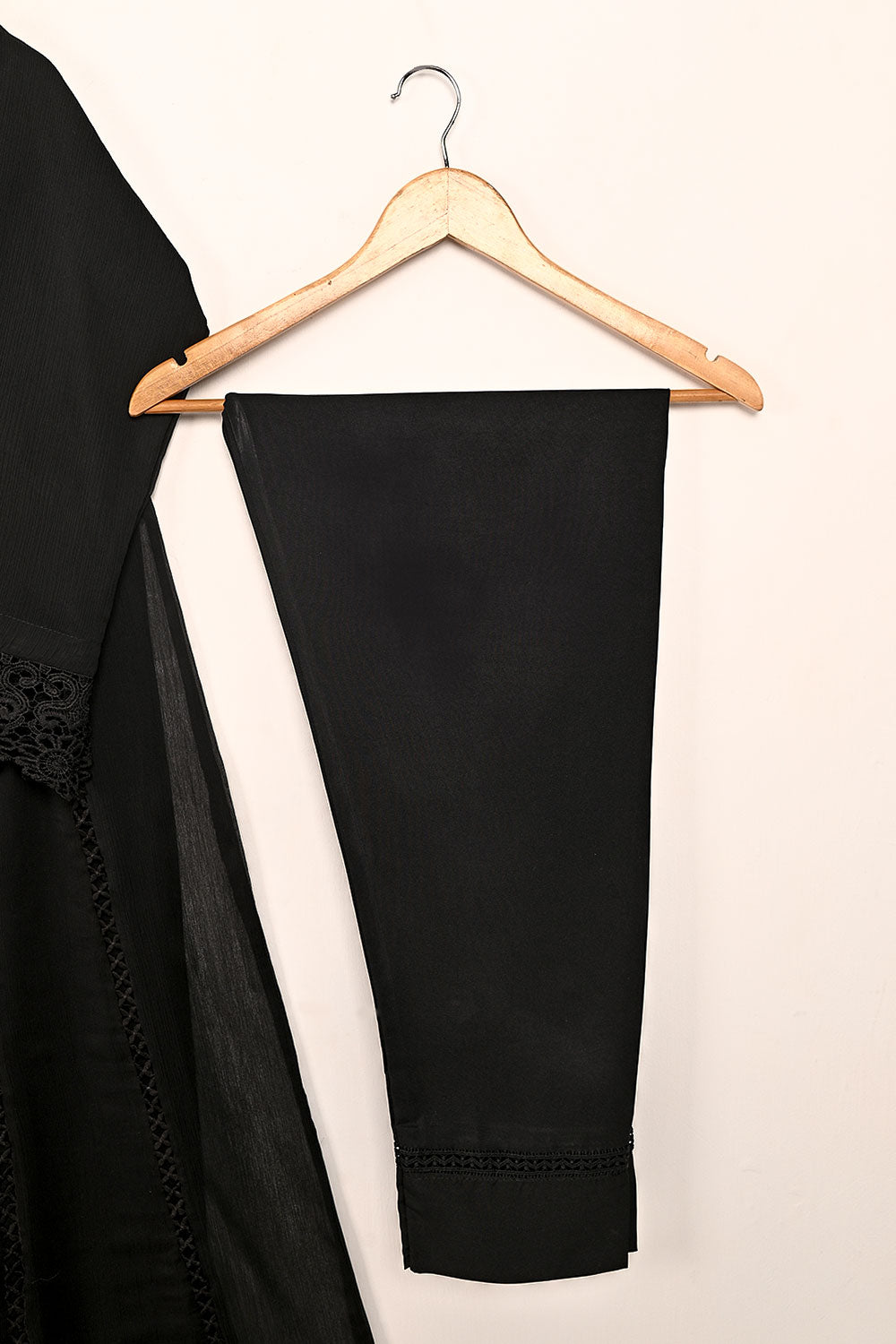 RTW-180-Black -  3Pc Ready To Wear Chiffon Frock