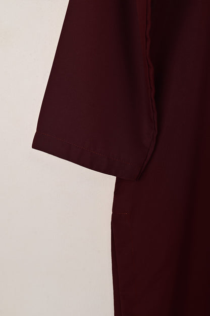 STP-221E-Maroon - 2Pc Ready to Wear Malai Solid Dress