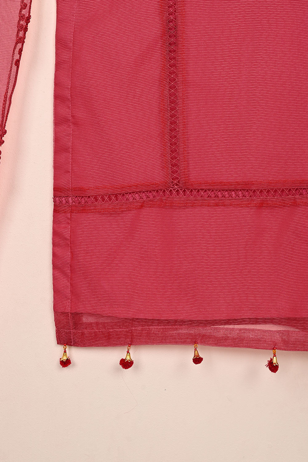 RTW-236-Cherry Pink -  3Pc Ready to Wear Javeria Net Dress