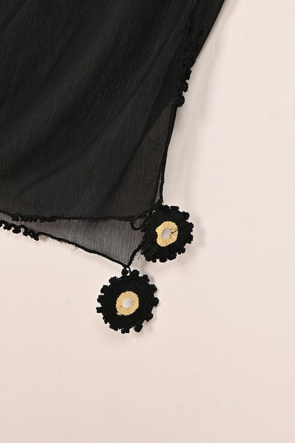 RTW-193-Black -  3Pc Ready To Wear Chiffon Frock