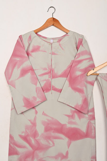 STP-206K-Gray - Women 2Pc Ready to Wear Spray Contoured Malai Fabric Co-Ord Set