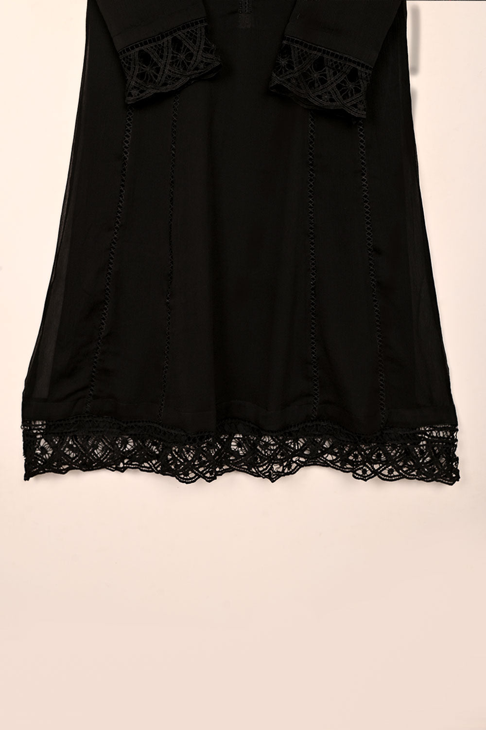 RTW-180-Black -  3Pc Ready To Wear Chiffon Frock