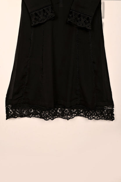 RTW-180-Black -  3Pc Ready To Wear Chiffon Frock