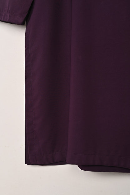 STP-221A-Purple - 2Pc Ready to Wear Malai Solid Dress
