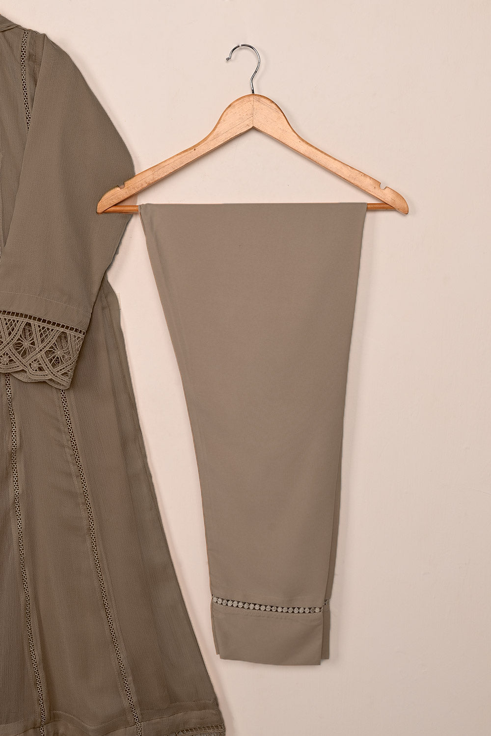 RTW-247-Brown - 3Pc Ready To Wear Chiffon Frock