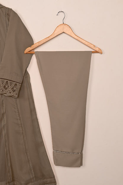 RTW-247-Brown - 3Pc Ready To Wear Chiffon Frock