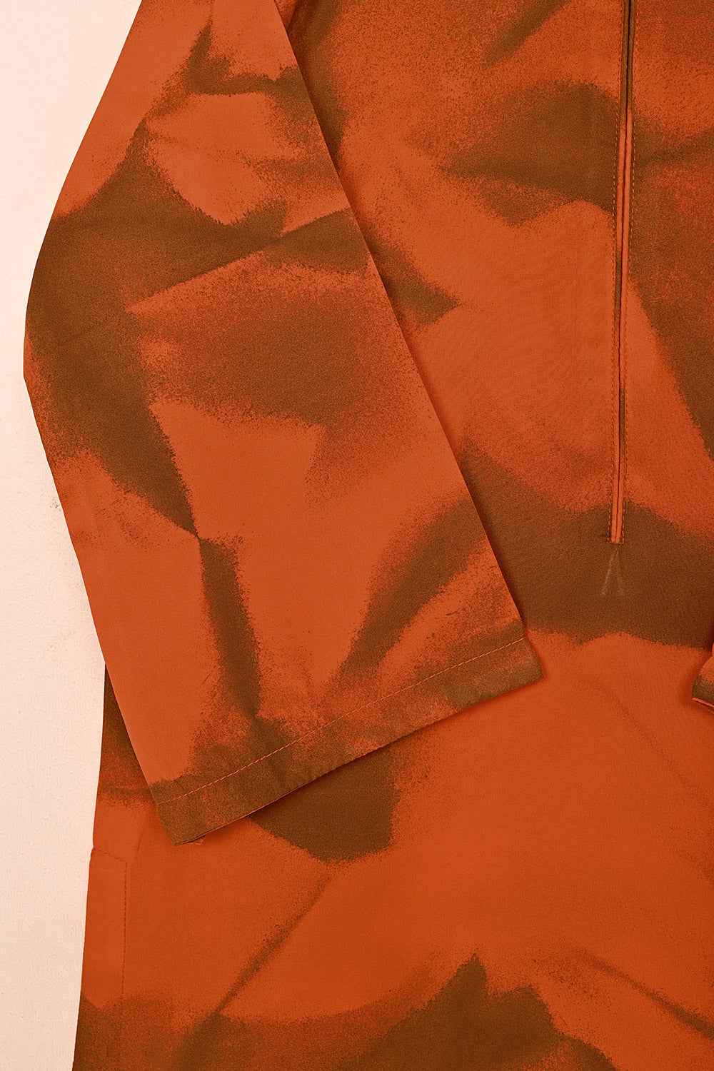 STP-206F-Orange - Women 2Pc Ready to Wear Spray Contoured Malai Fabric Co-Ord Set