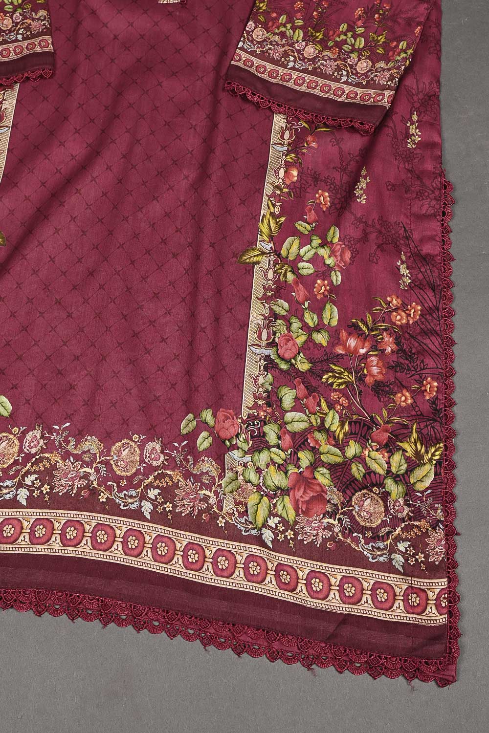 LT-006 - Three Piece Ready To Wear Digital Printed Lawn Dress With Digital Printed Swiss Voile Lawn Dupatta