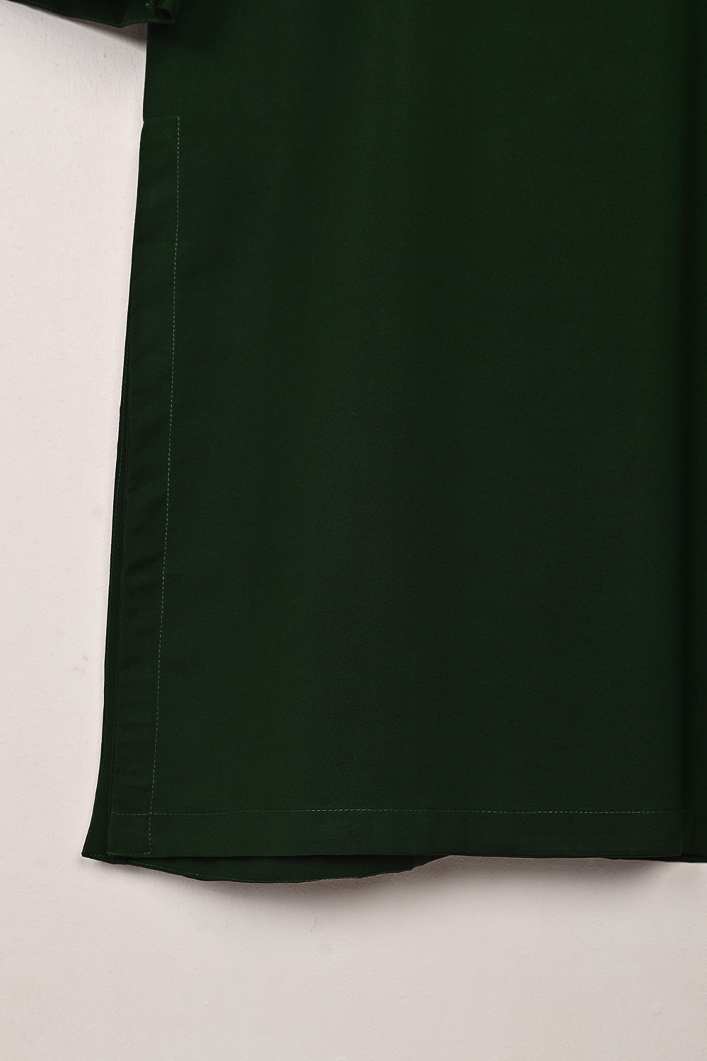 STP-224A-Bottle Green - 2Pc Ready to Wear Malai Solid Dress