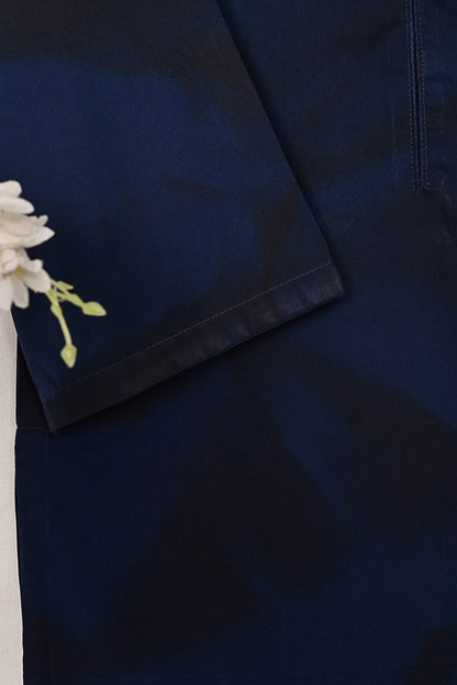 STP-206Q-Navy Blue - 2Pc Ready to Wear Spray Contoured Malai Fabric Co-Ord Set