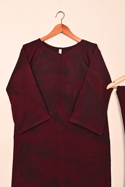 STP-206A-Maroon - Women 2Pc Ready to Wear Spray Contoured Malai Fabric Co-Ord Set