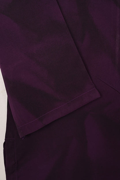 STP-206S-Dark Purple - 2Pc Ready to Wear Spray Contoured Malai Fabric Co-Ord Set