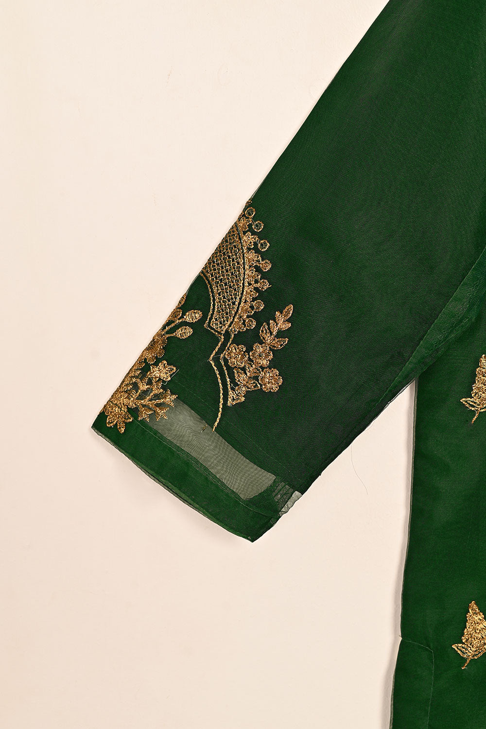 STP-080E-Green - 2Pc Organza Embroidered With Malai Trouser