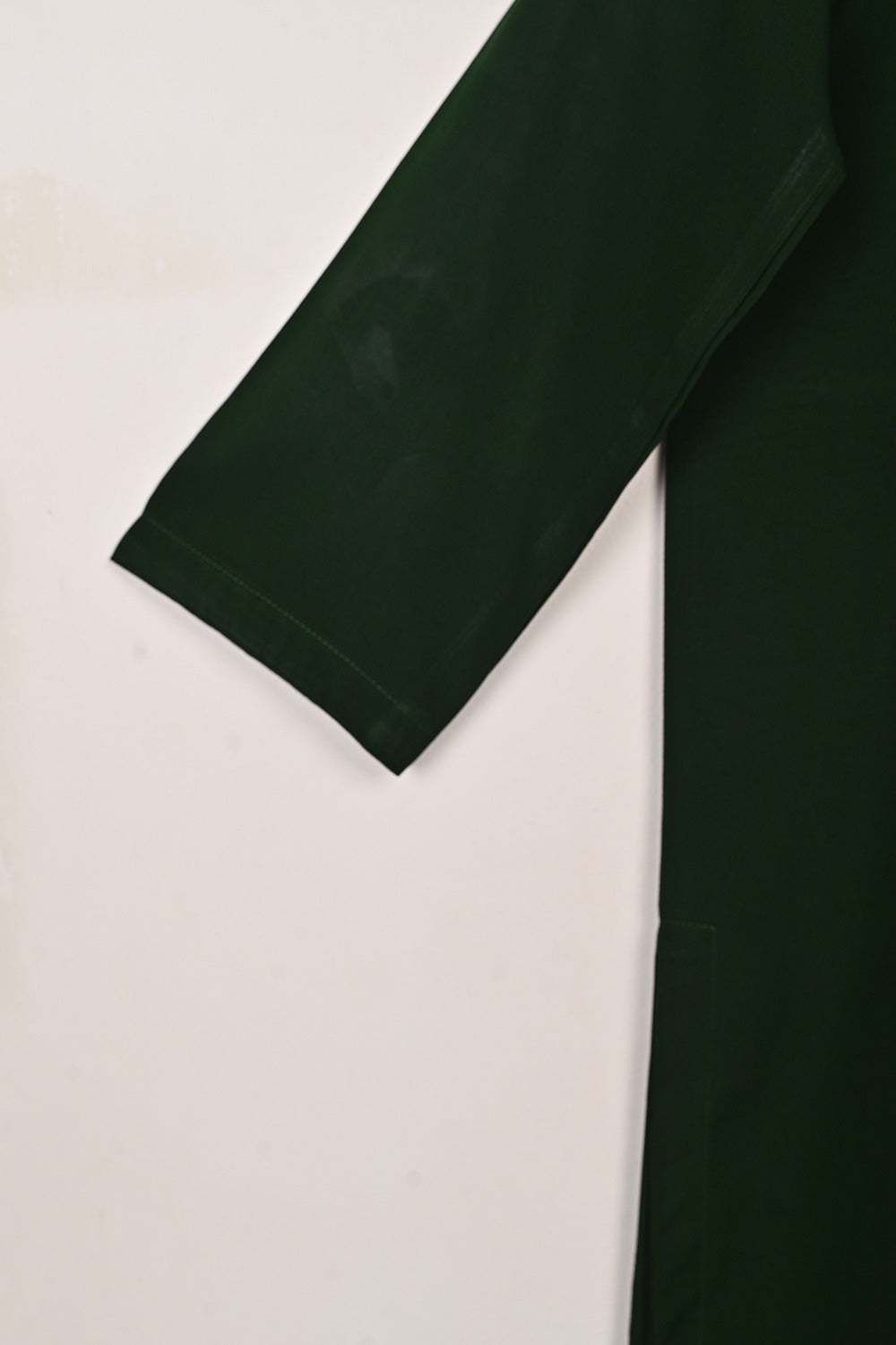 STP-224A-Bottle Green - 2Pc Ready to Wear Malai Solid Dress
