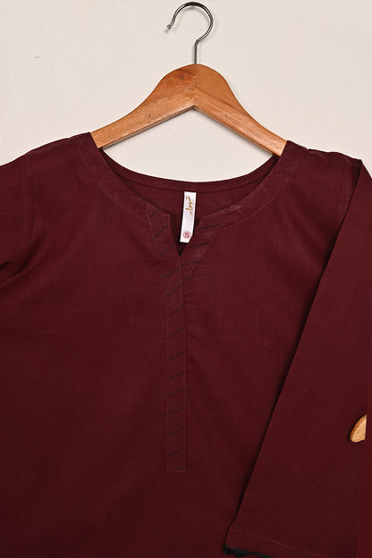 STP-191A-Maroon - 2 Pc Ready to Wear Solid Cambric