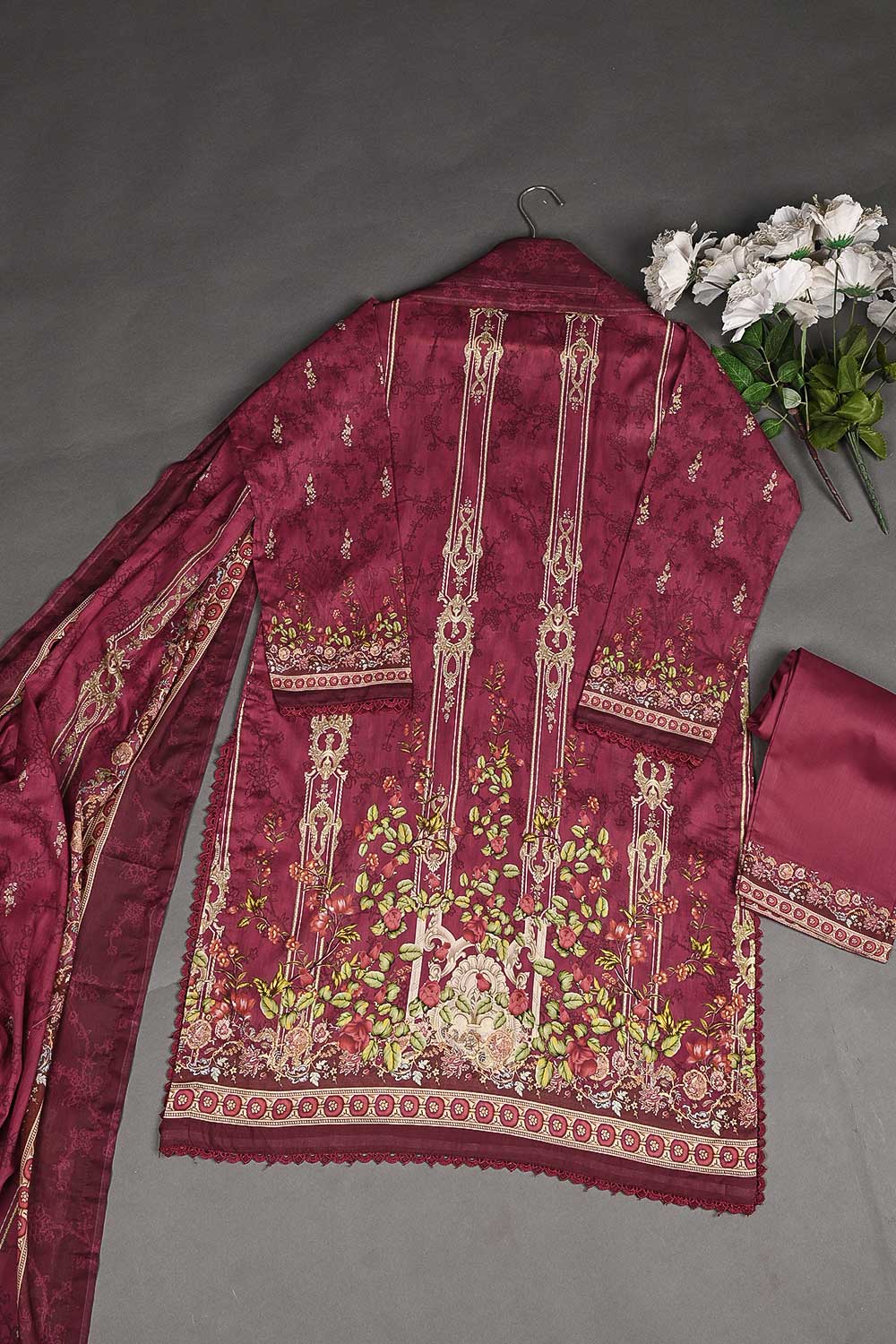 LT-006 - Three Piece Ready To Wear Digital Printed Lawn Dress With Digital Printed Swiss Voile Lawn Dupatta