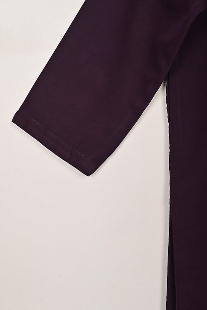 STP-221A-Purple - 2Pc Ready to Wear Malai Solid Dress