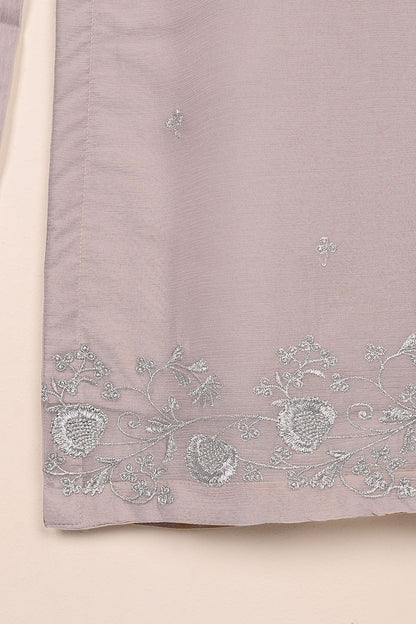 RTW-218-Light Purple -  3Pc Ready to Wear Embroidered Chiffon Dress
