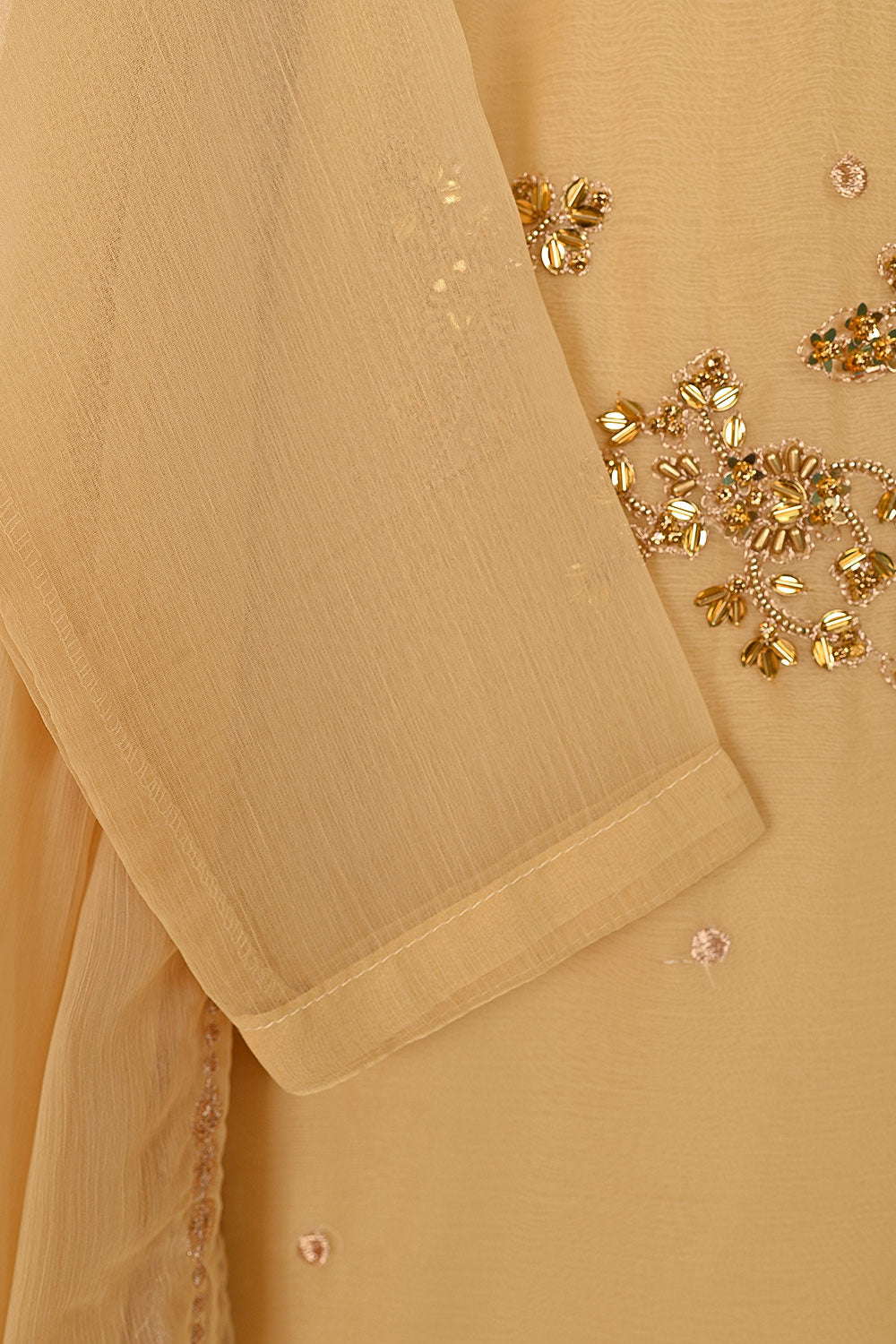 RTW-189-Skin - 3Pc Ready to Wear Embroidered Adda Work Chiffon Dress