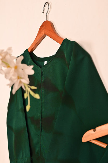 STP-206B-Bottle Green - Women 2Pc Ready to Wear Spray Contoured Malai Fabric Co-Ord Set