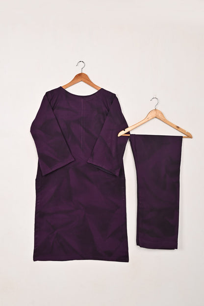 STP-206S-Dark Purple - 2Pc Ready to Wear Spray Contoured Malai Fabric Co-Ord Set