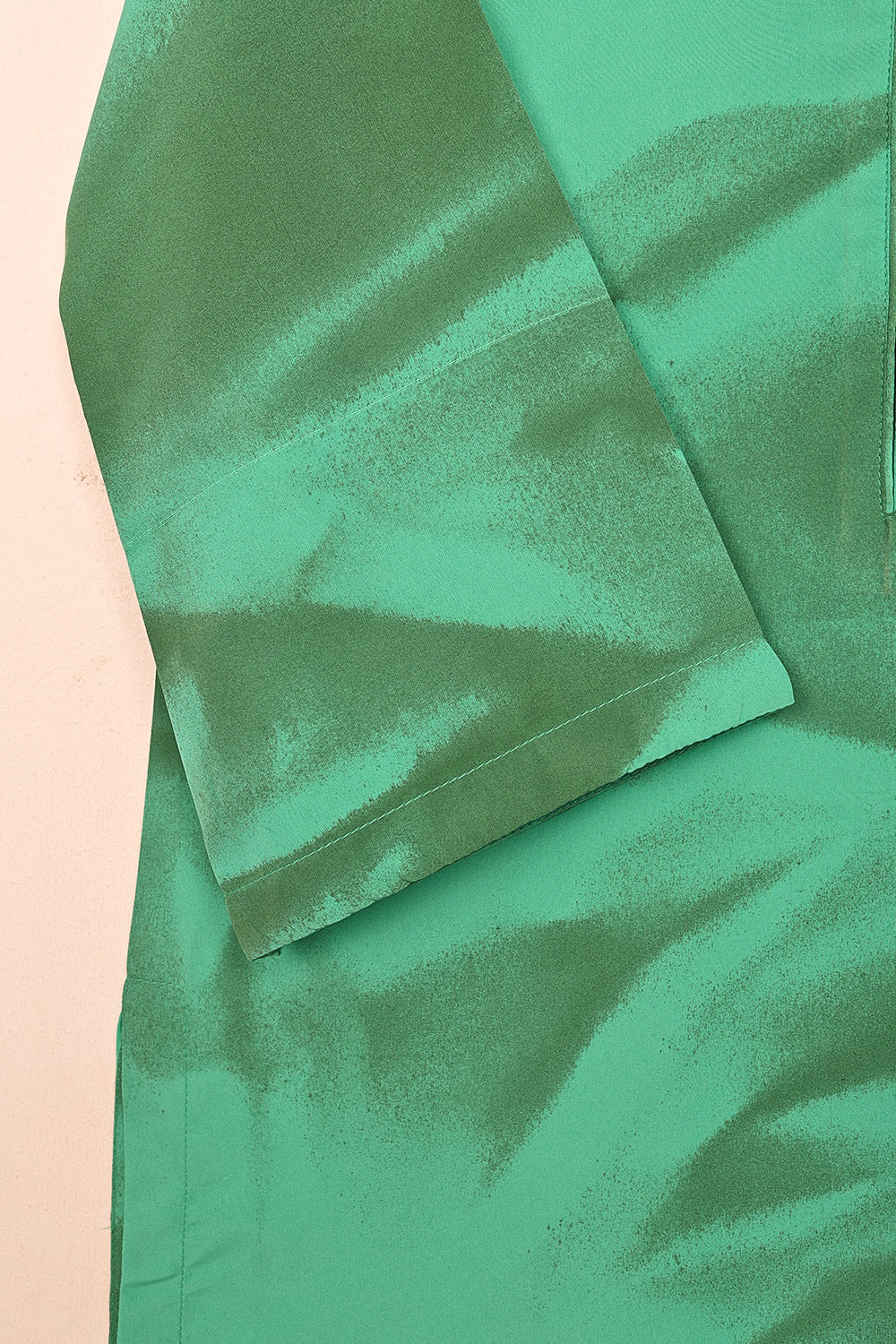 STP-206C-Aqua green - Women 2Pc Ready to Wear Spray Contoured Malai Fabric Co-Ord Set