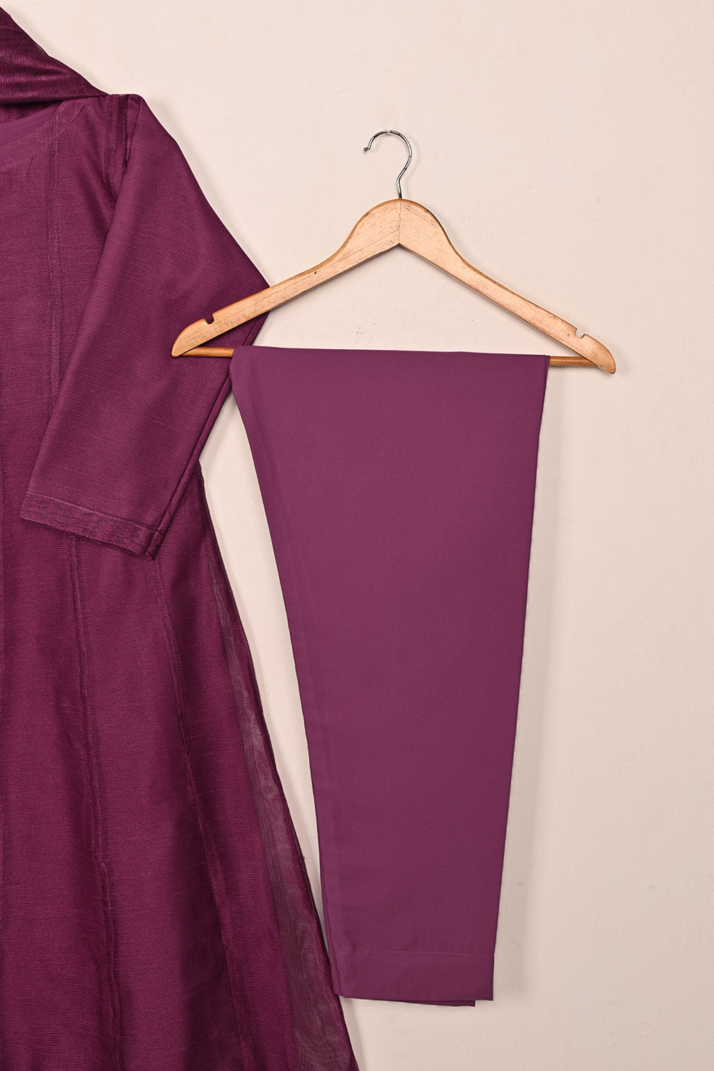 RTW-226-Royal Fuchsia -  3Pc Ready to Wear Khaddi Net Frock