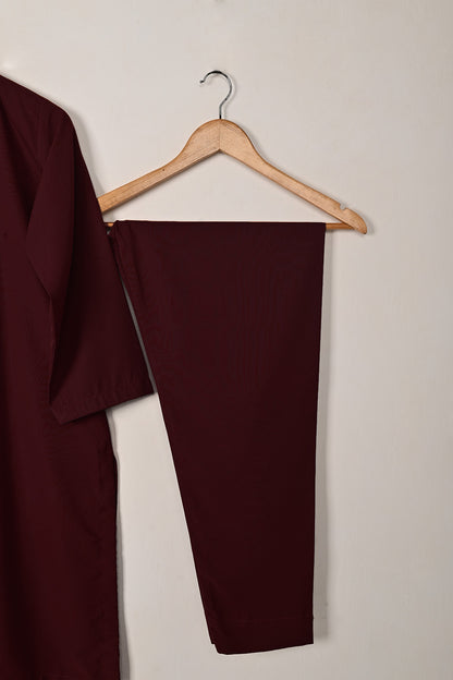STP-221E-Maroon - 2Pc Ready to Wear Malai Solid Dress