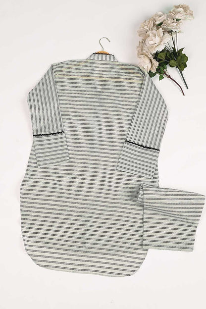 STP-167A-Grey - 2PC SELF JACQUARD LAWN STITCHED