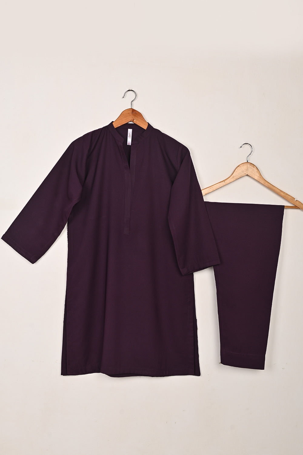 STP-221A-Purple - 2Pc Ready to Wear Malai Solid Dress