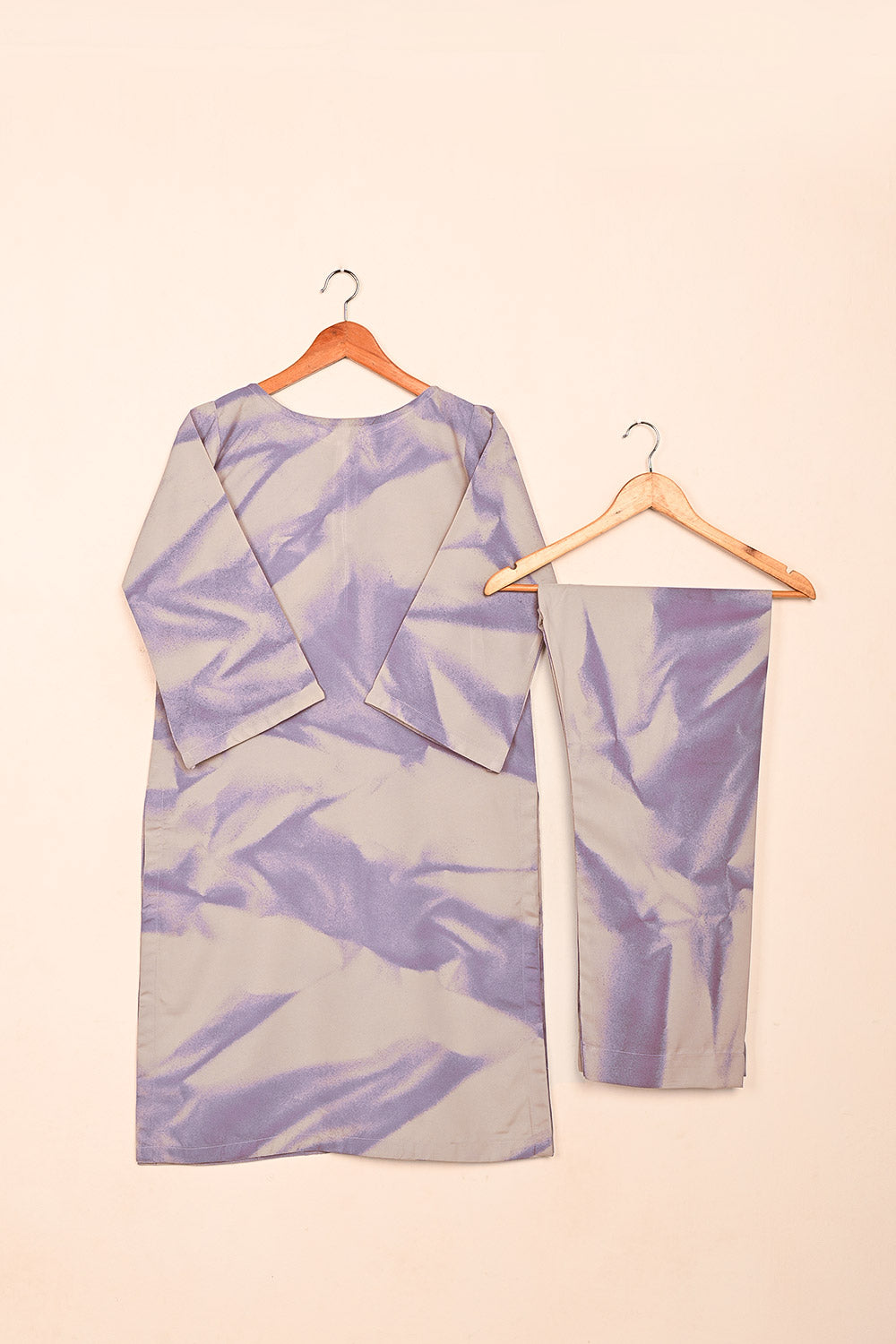 STP-206L-khaki - Women 2Pc Ready to Wear Spray Contoured Malai Fabric Co-Ord Set