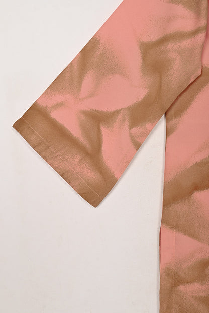 STP-206J-Tea Pink - Women 2Pc Ready to Wear Spray Contoured Malai Fabric Co-Ord Set