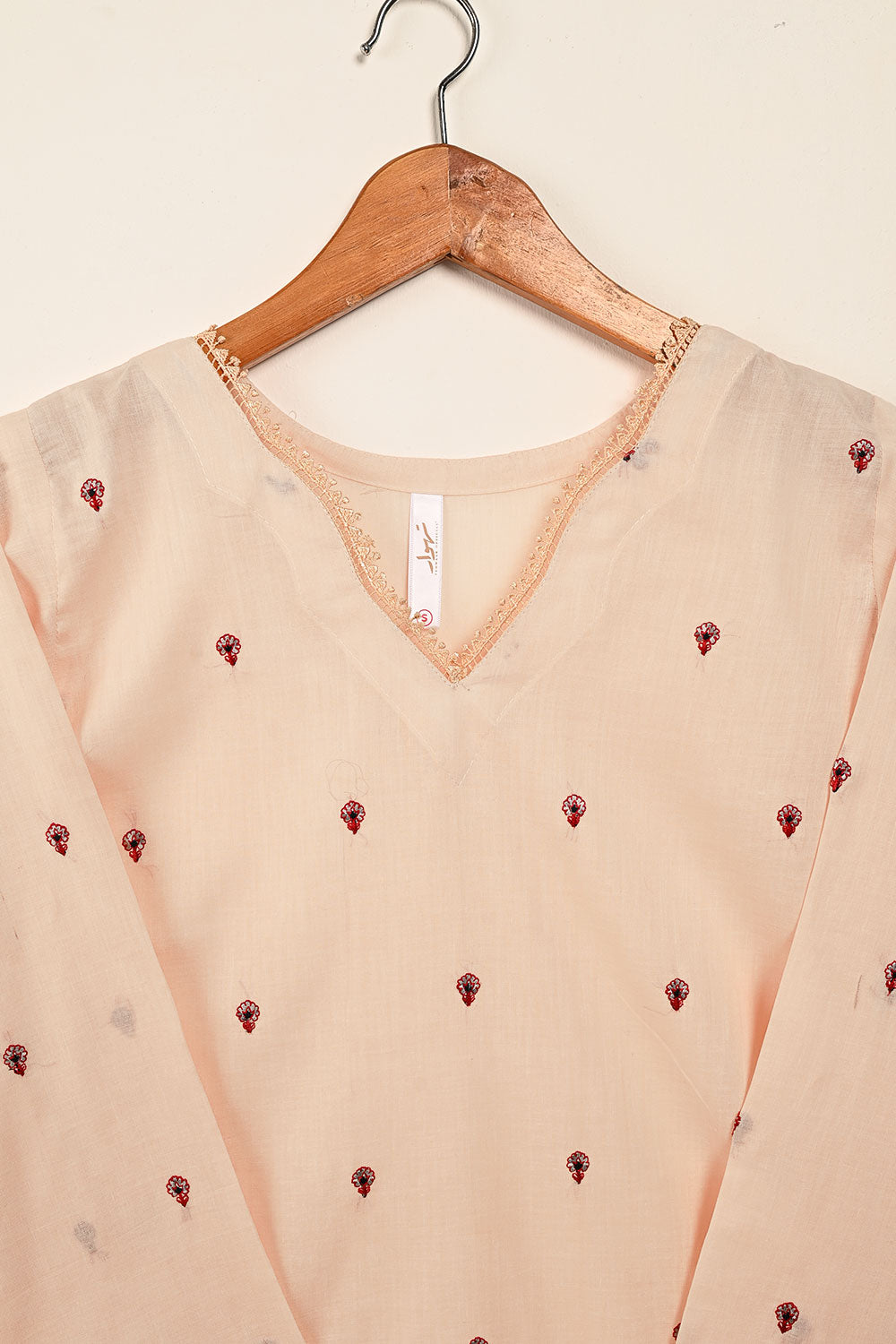 STP-185B-Peach - 2PC EMBROIDERED COTTON