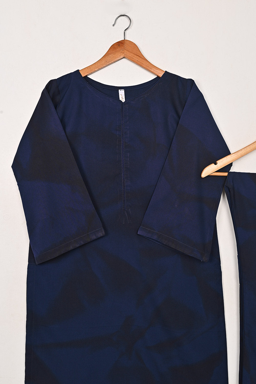 STP-206Q-Navy Blue - 2Pc Ready to Wear Spray Contoured Malai Fabric Co-Ord Set