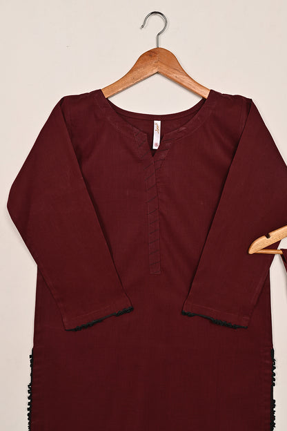 STP-191A-Maroon - 2 Pc Ready to Wear Solid Cambric