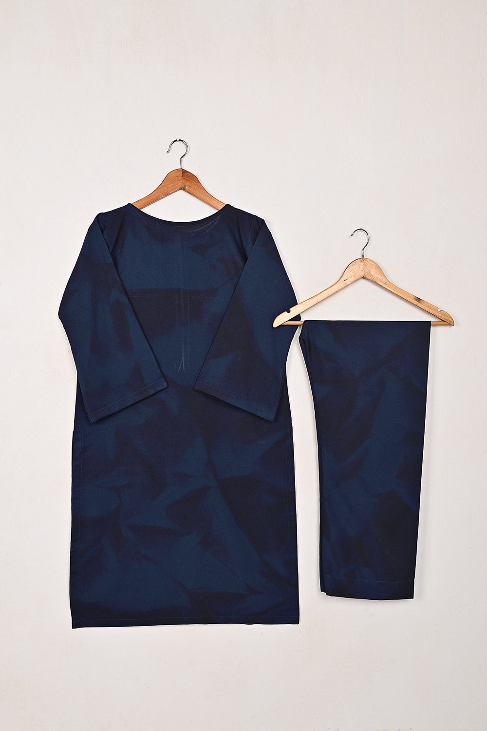 STP-206Q-Navy Blue - 2Pc Ready to Wear Spray Contoured Malai Fabric Co-Ord Set