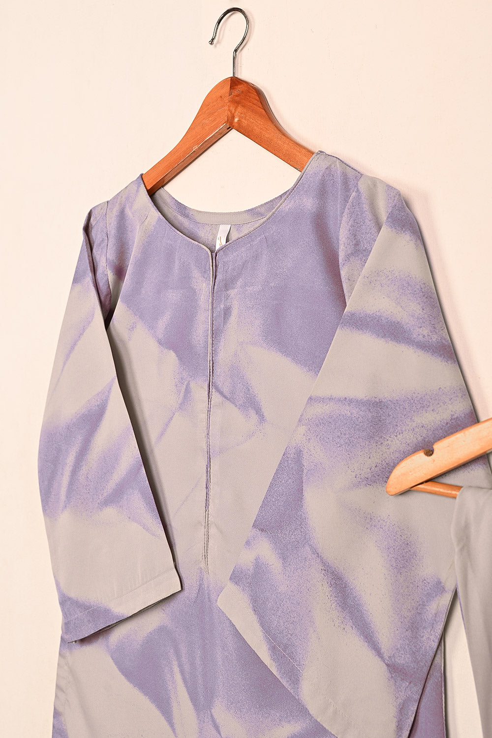 STP-206D-Light Purple - Women 2Pc Ready to Wear Spray Contoured Malai Fabric Co-Ord Set