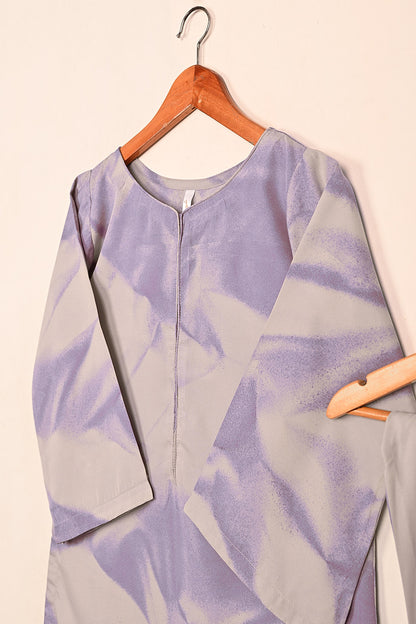 STP-206D-Light Purple - Women 2Pc Ready to Wear Spray Contoured Malai Fabric Co-Ord Set